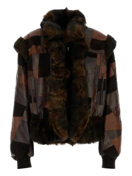  Chloé Patchwork Leather Jacket - Brown 