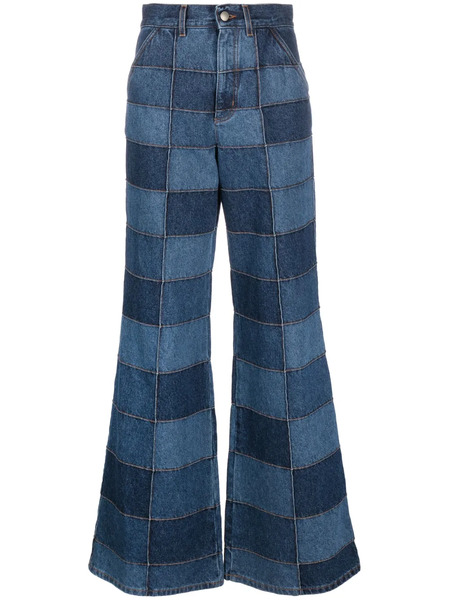  Chloé Patchwork Wide-leg Jeans - Blue 