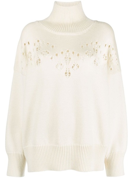  Chloé Pointelle-knit Wool Jumper - White 