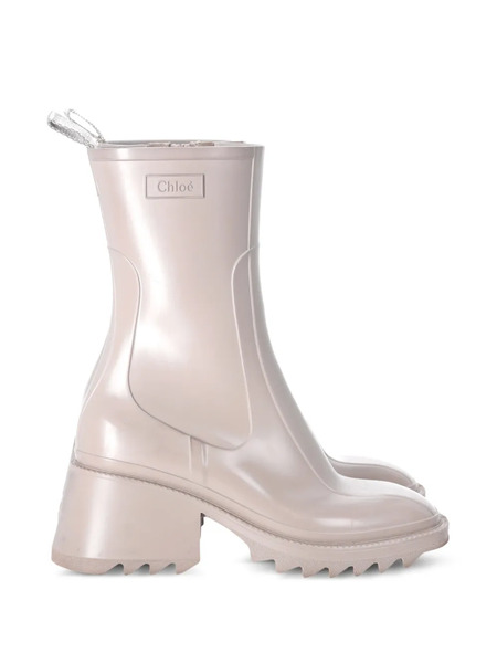  Chloé Pre-owned Betty Block-heel Rain Boots - Neutrals 