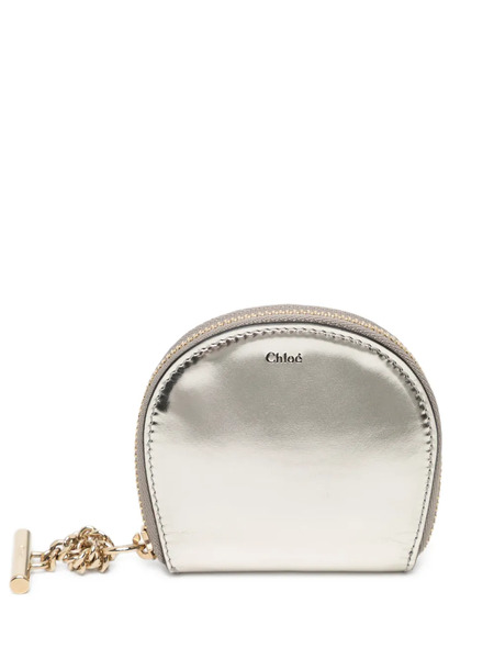  Chloé Pre-owned Silver Metallic Coin Purse W/ Mirror 