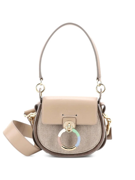  Chloé Pre-owned Tess Bag Linen And Leather Small Shoulder Bag - Neutrals 
