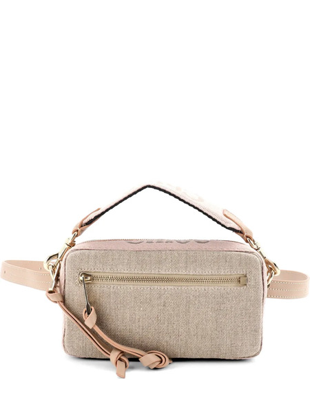  Chloé Pre-owned Woody Convertible Canvas With Leather Belt Bag - Neutrals 