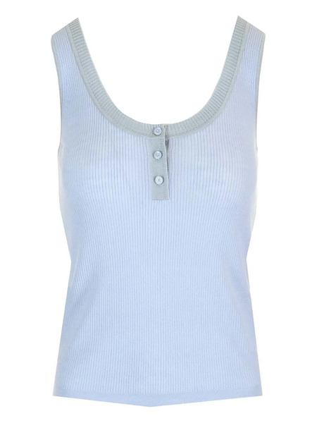  Chloé Ribbed Button-fastening Top - Blue 