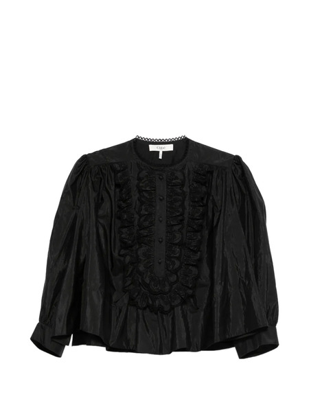  Chloé Ruffled Bib Blouse - Black 