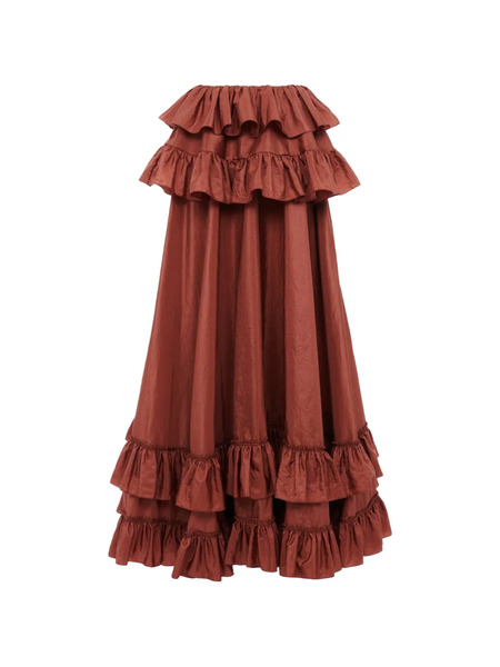  Chloé Ruffled Maxi Skirt - Pink 