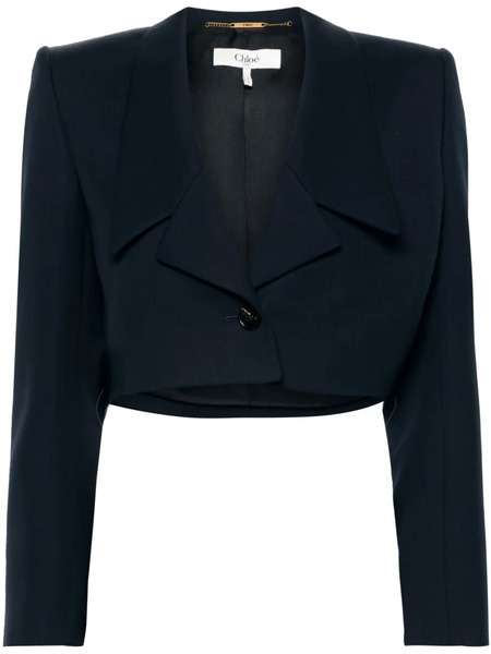 Chloé Single-breasted Cropped Blazer - Blue 