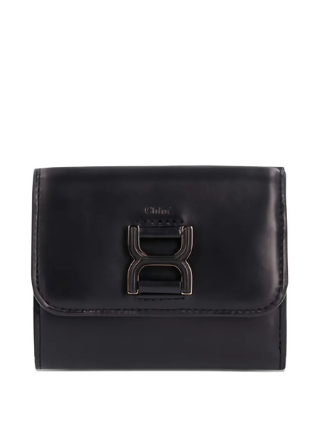  Chloé Small Marcie Tri-fold Leather Wallet - Black 