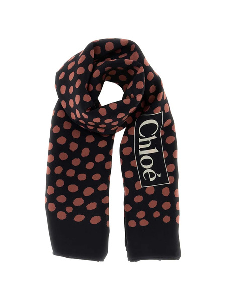  Chloé Chloé Spotted Square Scarf - Black 