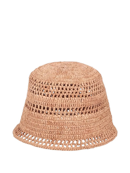  Chloé Sunset Logo-patch Raffia Bucket Hat - Neutrals 