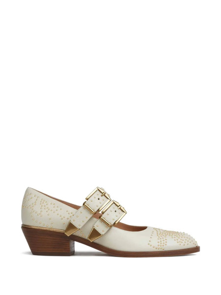  Chloé Susan Buckle Embellished Pumps - Neutrals 