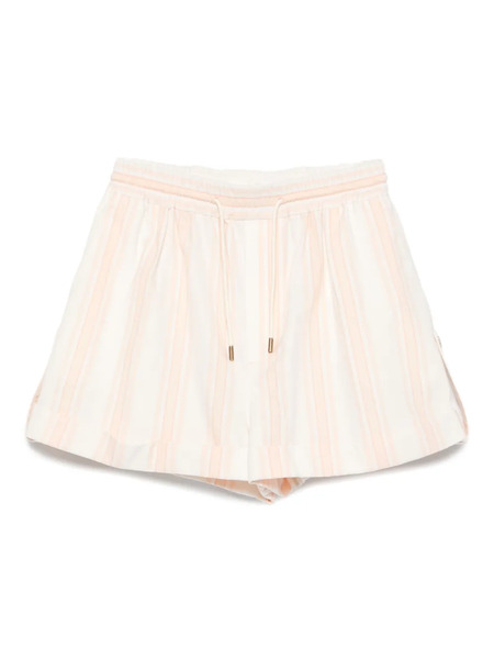  Chloé Turn-up Drawstring Striped Shorts - Pink 