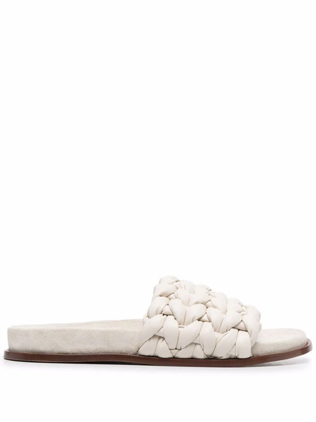  Chloé Woven Flat Slides - Grey 