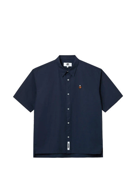 Chocoolate Buttoned Short-sleeve Shirt - Blue 
