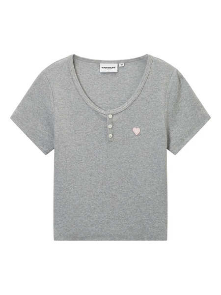  Chocoolate Fine-ribbed T-shirt - Grey 
