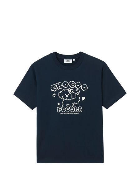  Chocoolate Graphic Print T-shirt - Blue 