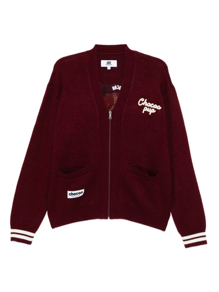  Chocoolate Intarsia-knit Cardigan - Red 