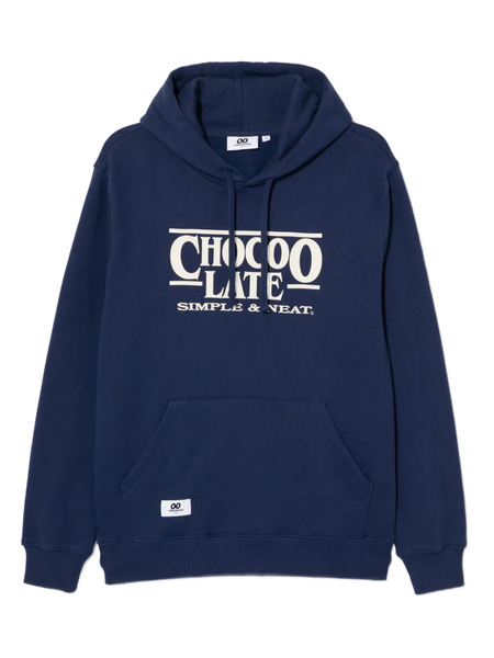  Chocoolate Logo-embossed Hoodie - Blue 