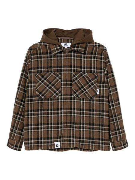  Chocoolate Logo-embroidered Checked Jacket - Brown 