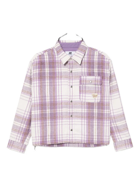  Chocoolate Logo-embroidered Checked Shirt - Purple 