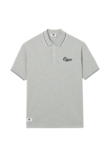  Chocoolate Piped Embroidered Polo Shirt - Grey 
