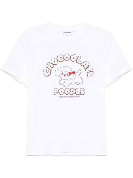  Chocoolate Poodle Graphic T-shirt - White 