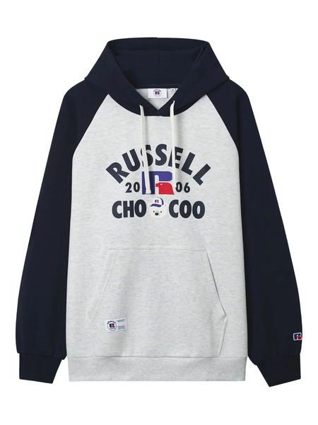  Chocoolate Raglan-sleeve Hoodie - Grey 