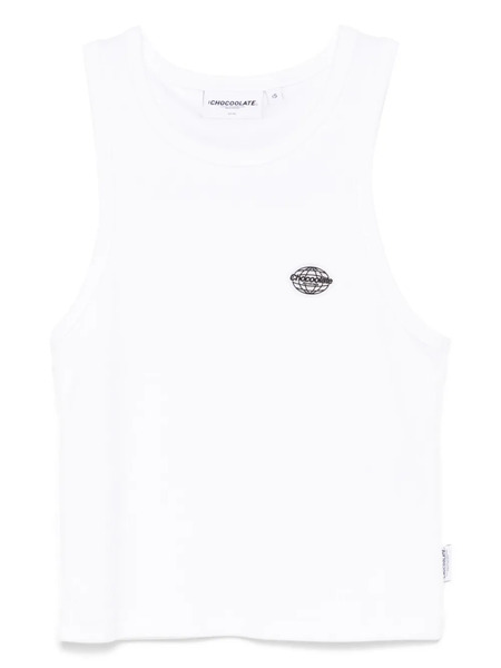  Chocoolate Ribbed Tank Top - White 