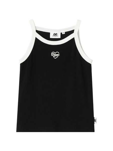  Chocoolate Ribbed Trim Vest - Black 