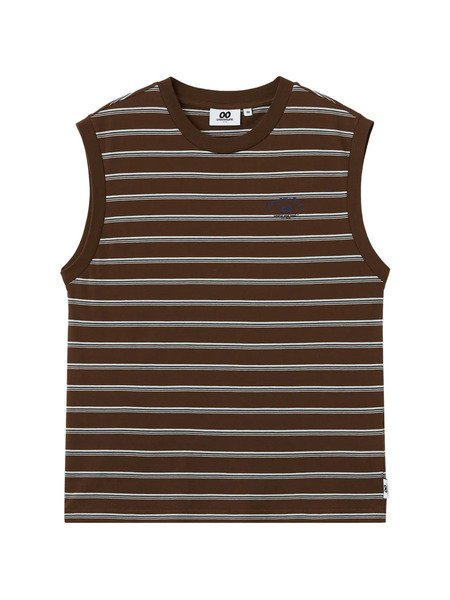  Chocoolate Stripe-pattern Vest - Brown 