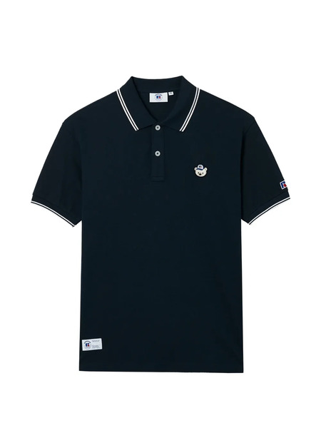  Chocoolate Striped Embroidered Polo Shirt - Blue 