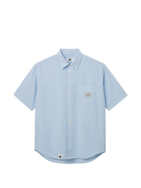  Chocoolate Striped Patch-pocket Shirt - Blue 