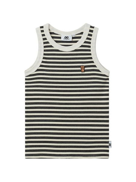  Chocoolate Striped-pattern Embroidered-detail Top - Neutrals 