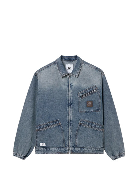  Chocoolate Zip Pocket Cotton Jacket - Blue 