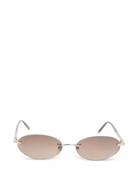  Chopard Eyewear Rimless Oval-frame Sunglasses - Gold 