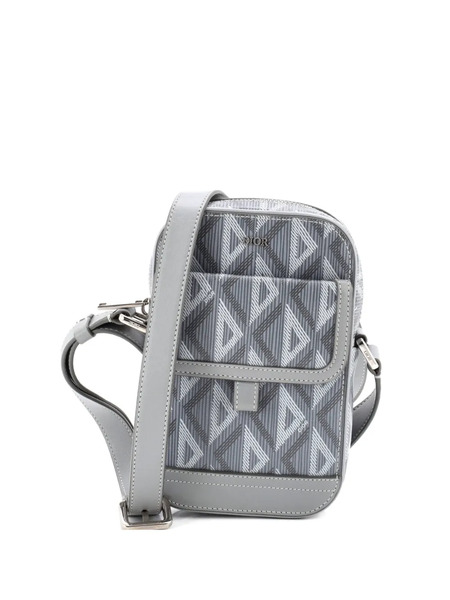  Christian Dior Pre-owned Hit The Road Messenger Bag Cd Diamond Coated Canvas And Leather Crossbody Bag - Grey 