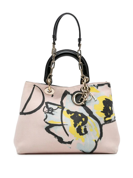  Christian Dior Pre-owned 2014 Limited Edition Medium Canvas Floral Printed Diorissimo Satchel - Pink 