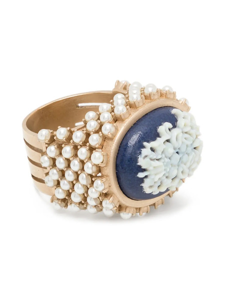  Christian Dior Pre-owned Ring With Pearls - Gold 
