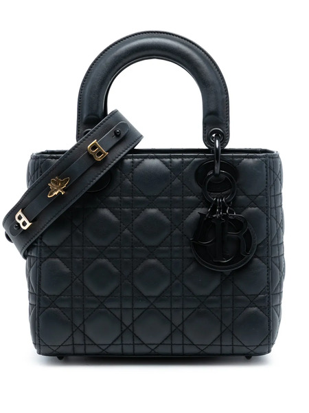  Christian Dior Pre-owned 2020 Small Ultra Matte Calfskin Cannage My Abcdior Lady Dior Satchel - Black 