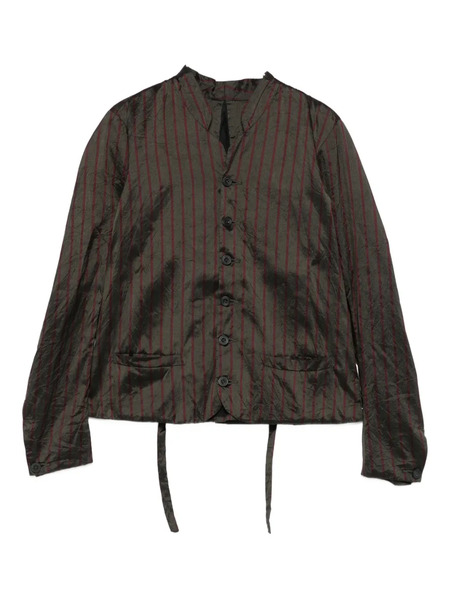  Christian Peau Striped Button-fastening Jacket - Brown 