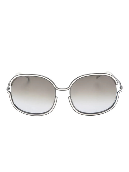  Christian Roth Oval-frame Sunglasses - Silver 