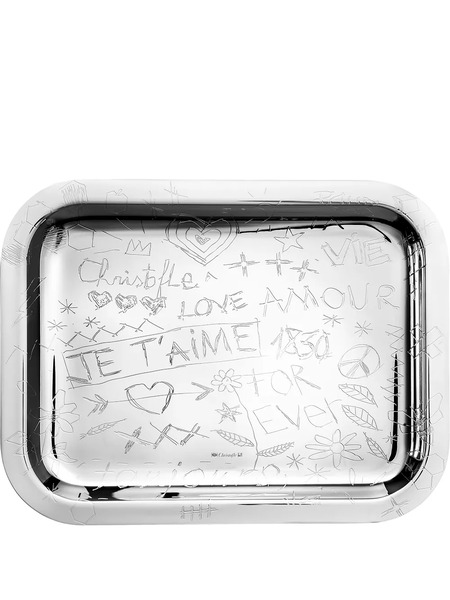  Christofle Graffiti Rectangular Tray (26cm X 20cm) - Silver 
