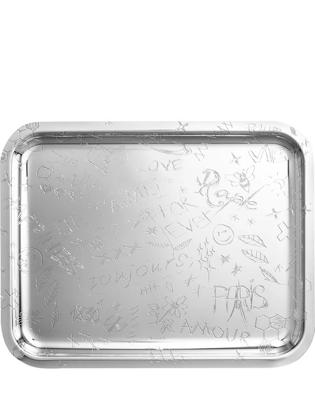  Christofle Graffiti Rectangular Tray (36cm X 28cm) - Silver 