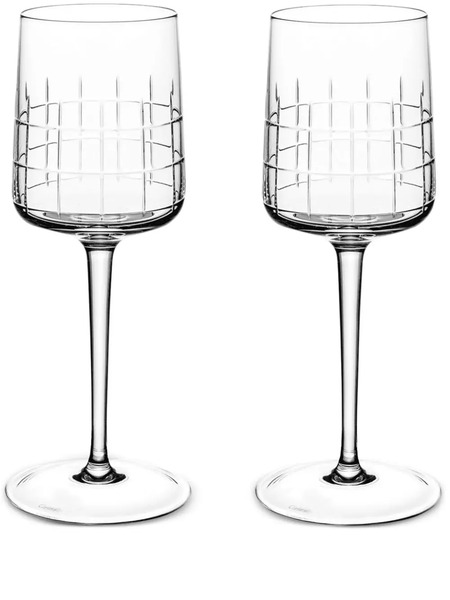  Christofle Graphik Water Glasses (set Of Two) - White 