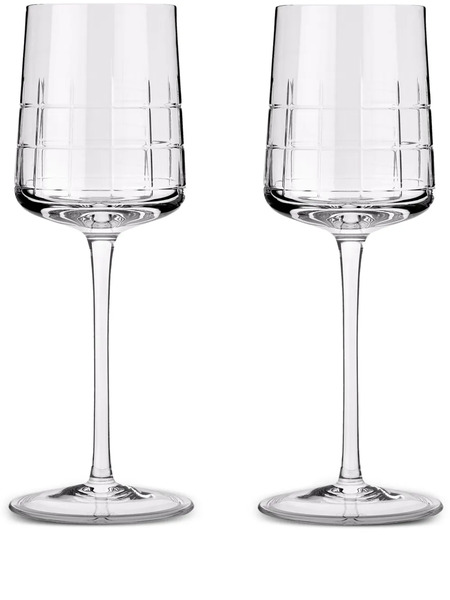  Christofle Graphik Wine Glasses (set Of Two) - White 
