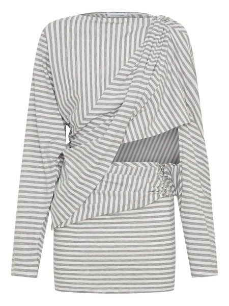  Christopher Esber Alba Draped Striped Mini Dress - Grey 