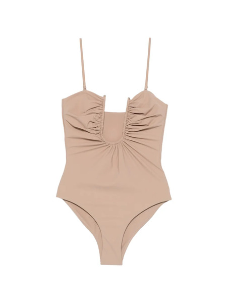  Christopher Esber Arced Ruched Swimsuit - Neutrals 