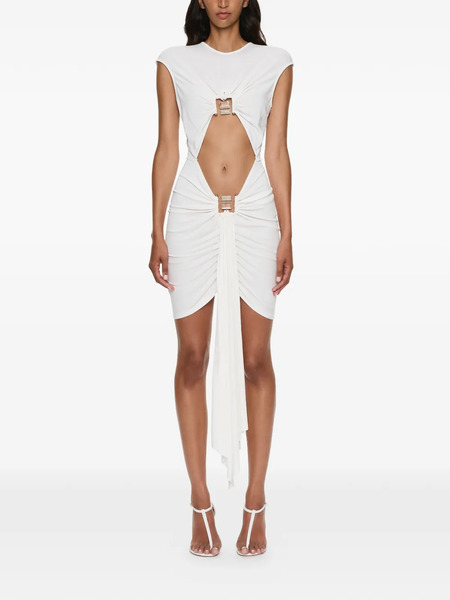  Christopher Esber Bezel Quartz Disconnect Mini Dress - White 