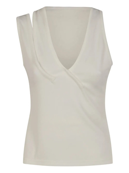  Christopher Esber Cut-out Ribbed Top - White 