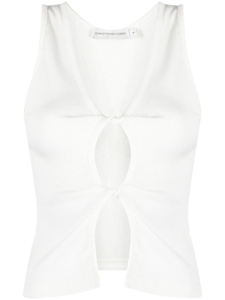  Christopher Esber Cut-out Twisted Tank Top - White 